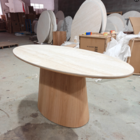 Table à manger ovale moderne du milieu du siècle de 79 pouces, ensemble de chaises de salle à manger, meubles de salle à manger de style français