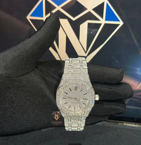 Moissanite <b>Diamond</b> <b>Watch</b> Alloy Case Stainless Steel Band Sapphire Crystal Quartz Movement VVS Clarity Luxury Fashion Hip Hop - Product Image 3