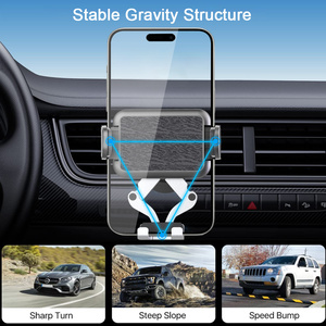 Soporte para Teléfono con Clip Metálico para Rejilla de Ventilación de Coche, Antivibraciones, Rotación 360° °   Botón de Liberación Giratorio para <span class=keywords><strong>iPhone</strong></span> <span class=keywords><strong>y</strong></span> Android - Product Image 3