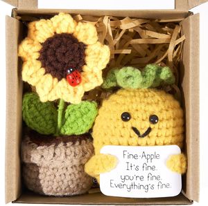 Hot-selling Positive Funny Doll Wool Crocheted Finished Potato Sunflower <b>Gift</b> <b>Box</b> Potted Ornaments <b>Gift</b> <b>Box</b> Set <b>Christmas</b> <b>Gift</b> - Product Image 3
