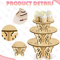 3 pièces de supports à gâteaux modernes en bois motif papillon avec impression numérique, centre de table pour Noël, mariage, anniversaire, fête du thé et desserts