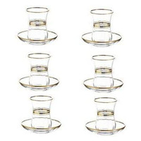 Nouveau produit Verre à vin en cristal bohème avec impression dorée Verre à thé marocain Verre à thé turc