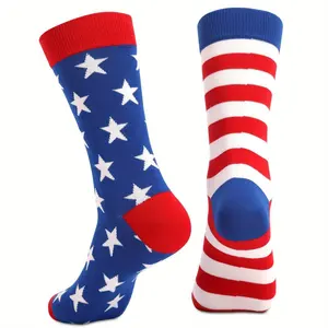 Kaus kaki pria Bendera Hari Kemerdekaan Amerika logo kaus kaki kustom uniseks