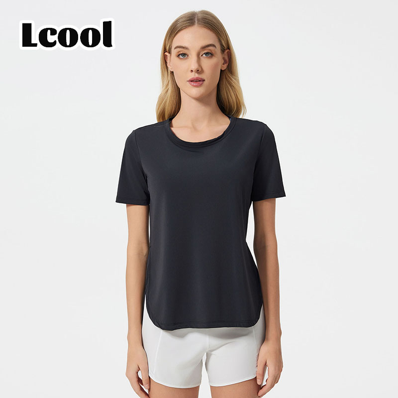 Lcool Custom Short Sleeve Shirts Gym Fitness Wear T Shirt Active Plus Size Tee Shirt Women Lightweight Summer Sports T-shirts