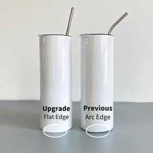 Almacén de EE. UU. Sublimación en blanco de 20oz Borde absolutamente plano Borde recto Delgado en ángulo recto para transferencia de sublimación blanca - Product Image 6