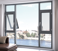 Fenêtre à auvent en alliage d'aluminium avec persienne, isolation thermique, résistante à la chaleur, battante verticalement, en acier inoxydable, verre certifié Energy Star