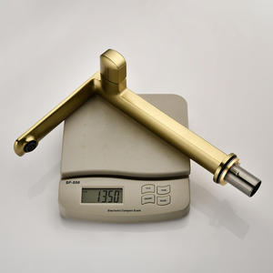 Robinet de lavabo en céramique à activation spirale, finition or brossé tout en cuivre, unité unique, pour lavage des mains - Product Image 4