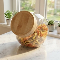 Grandes boîtes hermétiques pour thé, café et sucre avec couvercle en bambou, pots de rangement alimentaire de luxe pour biscuits, ensemble de boîtes de cuisine pour fournisseurs