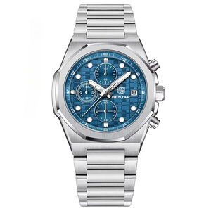 Nouvelle montre chronographe sport pour homme à 3 aiguilles, en acier inoxydable, style business décontracté, étanche, lumineuse, à quartz, avec calendrier - Product Image 6