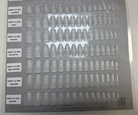 Faux ongles en PMMA pour débutants, motif ciel étoilé, pour salon de manucure, forme cercueil, lot de 300 pièces, couverture complète