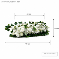 Guirlande florale réutilisable en soie artificielle, roses et hortensias blancs, effet toucher réel, pour décoration d'arche de mariage et de table