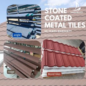 Venta caliente materiales de construcción tejas de metal recubiertas de Piedra Roja tejas de Unión clásica para Nigeria Sierra Leona Kenia Ghana - Product Image 4