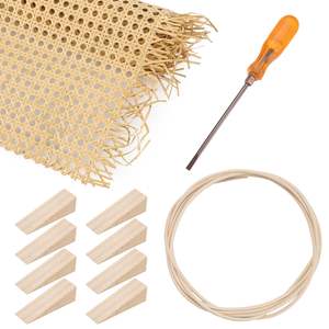 Kits de reparación de ratán con 1 cincel de caña, 8 cuñas de madera, suministros de reparación de muebles <span class=keywords><strong>para</strong></span> el hogar - Product Image 1