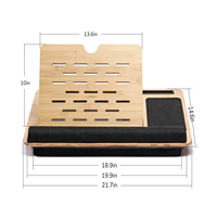 Support de bureau pour ordinateur Portable, colonne montante Portable avec moniteur d'oreiller, vente en gros, réglable, bon bambou avec Angle de coussin en bois