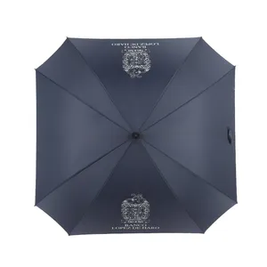 Fornitore 30 pollici grande Logo antivento stampato grande marchio promozionale di lusso personalizzato quadrato Golf ombrello dritto