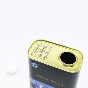 Boîte en fer blanc de 1,2 litre de qualité alimentaire pour huile comestible, rectangulaire, pour huile d'olive, avec couvercles en plastique et impression offset - Product Image 6