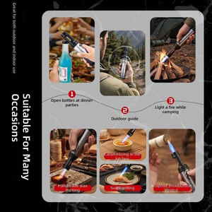 Portable Windproof Jet Torch Lighter With Opener Butane Refillable Adjustable Big Flame BBQ Charcoal Lighting - Product Image 3