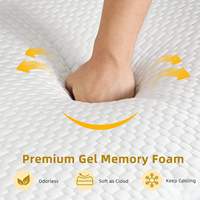 Surmatelas en mousse à mémoire de forme haute densité de 10 cm, mousse à mémoire de forme en gel compressée enroulée dans une boîte pour hôtel, appartement, hôpital, maison
