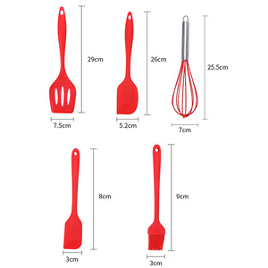 Nuevos productos de silicona Accesorios para el hogar y la cocina Utensilios de cocina de silicona resistentes al calor Juego de espátula de cocina <span class=keywords><strong>barata</strong></span> - Product Image 6