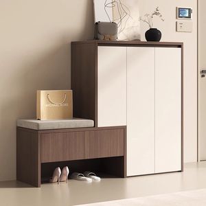 Modern Minimalist Shoe Cabinet With <b>Bench</b> Dustproof Storage Entryway Foyer Furniture - Product Image 1