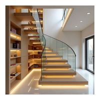 Rampe en verre circulaire de conception moderne avec l'escalier en spirale en acier pour l'application d'appartement