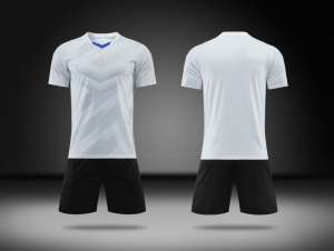 Conjunto de Camiseta de Fútbol Personalizada con Estampado de Rayas Geométricas Diagonales, Uniforme de Fútbol para Equipo, Pantalones Cortos Transpirables de Poliéster de Secado Rápido, Ropa Deportiva - Product Image 1