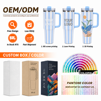 Gobelet isotherme 40 oz en acier inoxydable 304 à rayures verticales avec poignée et couvercle à paille transparente, couleur rétro, pour l'été – Vente en gros