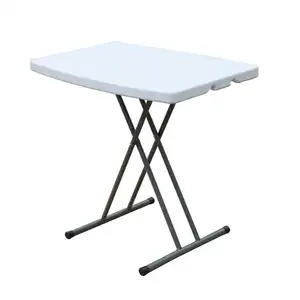 Hot Sale Indoor Outdoor Events Wedding Popular White HDPE Plastic Height Adjustable Folding Picnic Dining Table