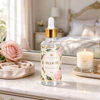 Étiquettes personnalisées imperméables en vinyle pour flacons de parfum, autocollants adhésifs floraux en feuille d'or pour Eau de Parfum