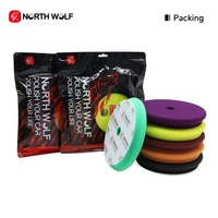 Tampon de polissage en mousse orange de 6 pouces à surface lisse pour le detailing automobile, le cirage et le lustrage - Tampons de découpe et de finition haute densité pour polisseuse DA