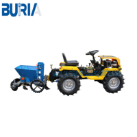 Mini-tracteur 4x4 (18 CV) avec boîte de vitesses et pompe incluses, multifonctionnel pour les jardins familiaux et les serres