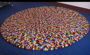 Tapis Rectangle en Feutre de Laine Noué à la Main avec Design Tibétain Couleur Personnalisée - Product Image 5