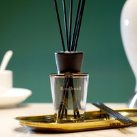Diffuseur de parfum d'ambiance de luxe pour hôtel, sans flamme, à bâtonnets, en verre cylindrique, pour la maison, avec huiles essentielles, ensemble de parfums