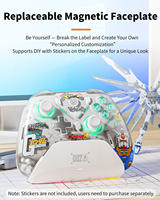 Manette de jeu sans fil AOLION K20 Tri-mode avec joystick à effet Hall, déclencheurs mécaniques 1 kHz, boutons ABXY, gyroscope 6 axes, RGB et palettes arrière pour Switch et PC