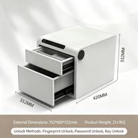 Nouvelle Arrivée en Gros : Coffre-fort à Bijoux en Cuir Blanc avec 2 Tiroirs, Code d'Empreinte Digitale et Clé, Grande Capacité de Rangement pour Collections