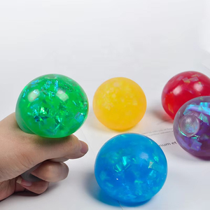 Jouets de décompression pour enfants, garçons et filles, de haute qualité, en TPR coloré, 6 cm, élastiques, avec des paillettes de cristal, en forme de boule d'eau - Product Image 4