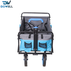 Remorque utilitaire pliable d'extérieur, poussette pour enfants, chariot à quatre roues, camping en bord de mer, chariot à main pliable en plastique et tissu, OEM - Product Image 3