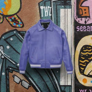 Nuovo arrivo Bomber da uomo <span class=keywords><strong>oversize</strong></span> in finta pelle <span class=keywords><strong>giacca</strong></span> da Baseball con Zip alta da uomo per il servizio OEM invernale - Product Image 3