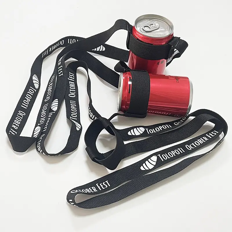 Custom Bottle Drink Cup Neck Strap Beer Glass Holder Lanyards/Coffee Cup Holder Neck Lanyard