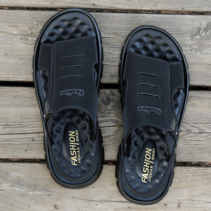 Sandalias de cuero para hombre, suela gruesa, antideslizantes, para playa y exteriores, color marrón y negro, tallas juveniles del 38 al 46 - Product Image 4