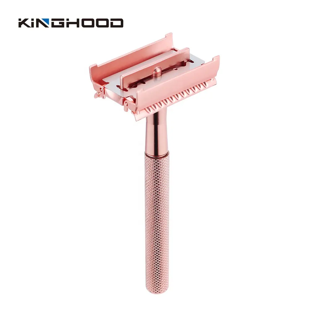 Classic Long Handle Double Edge Safety Razor Butterfly Open Shaving Razor For Smooth Wet Shaving