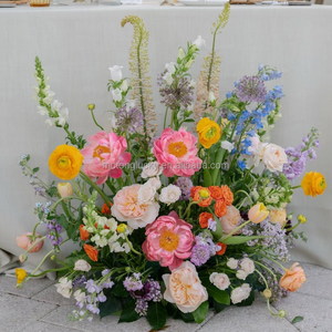 Décoration de mariage populaire : rangée de fleurs artificielles de 60 cm, couleur bonbon, toucher réel, style pampa, pour allée de mariage - Product Image 6