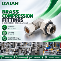 Raccords à compression en laiton pour tubes de 4 à 12 mm de diamètre extérieur, filetages R et G, écrous et corps nickelés, coudes et raccords en T droits
