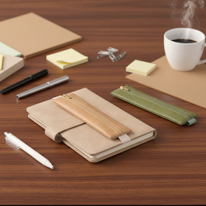 Sac à stylo portable en papier <span class=keywords><strong>DuPont</strong></span> décontracté transfrontalier avec boucle élastique, sac de rangement pour carnet de notes et crayons pour réunion de bureau, fermeture éclair, facile à transporter - Product Image 4