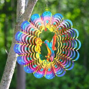 Atrapavientos 3D de Colibrí, Atrapavientos Metálicos para Adornos de Jardín, 12 Pulgadas, Atrapavientos Colgante 3D con Forma de Pájaro, Decoración Única para Jardín - Product Image 3