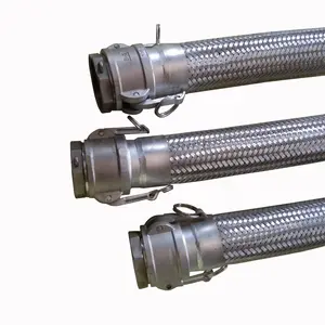 Stainless Steel Wire Braided Flexible Corrugated Metal Hose With Camlock Coupling