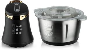 Nueva Licuadora y Picadora de Alimentos para Cocina, Tazón de Acero Inoxidable de 2L de Capacidad, Picadora de Carne Doméstica, 2 Velocidades, Procesador con 4 Cuchillas de Dos Niveles, Negro - Product Image 2