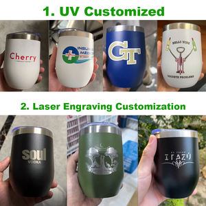 Gobelets isothermes en acier inoxydable plaqué or 12 oz personnalisés OEM/ODM, avec logo gravé au laser, design scintillant pour l'extérieur - Product Image 6