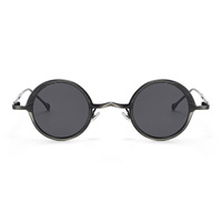Gafas de Sol Polarizadas de Metal para Mujer, Estilo Punk, Montura Redonda Retro, Estilo Europeo Americano, Tendencia Urbana, 9021