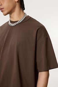 Custom LogoSolona Men's Casual Short Sleeve T-Shirt 210gsm Antibacterial Yarn Dyed Breathable Quick Dry Oversized Knitted - Product Image 3